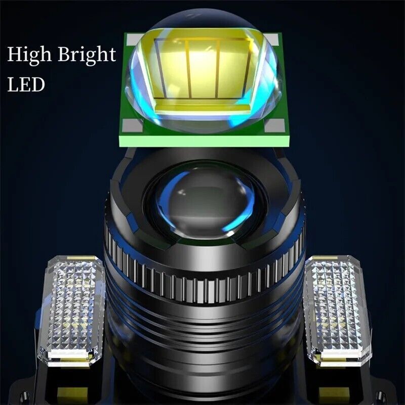 Rechargeable 900000LM LED Headlamp with Zoomable Head Torch - Bright Waterproof Headlight