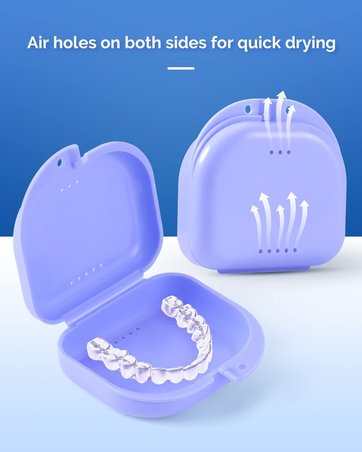Retainer & Mouth Guard Case with Ventilation Holes - Dental Storage Container