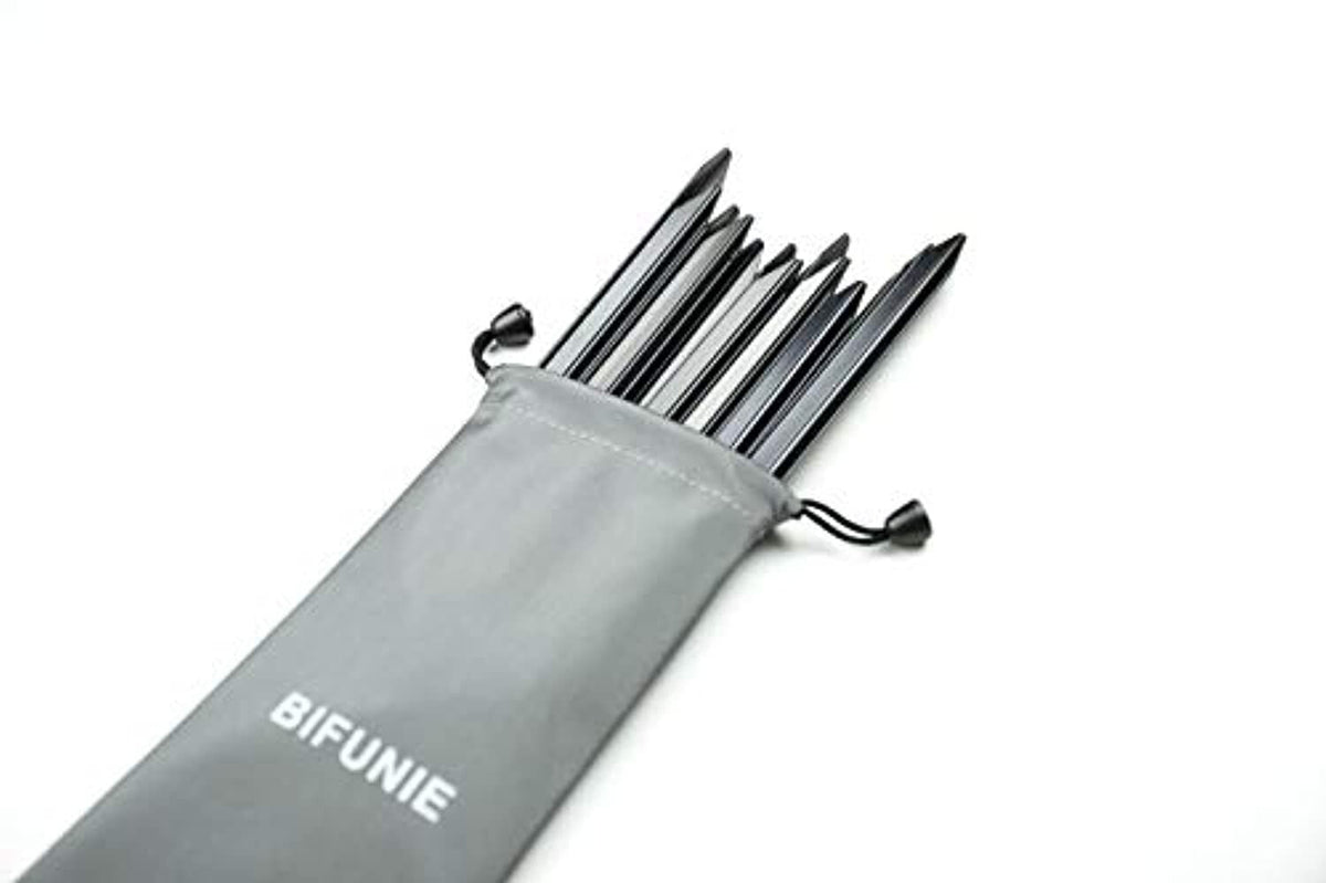 Heavy Duty Aluminum Tent Stakes Pegs with Reflective Ropes - 12 Pack