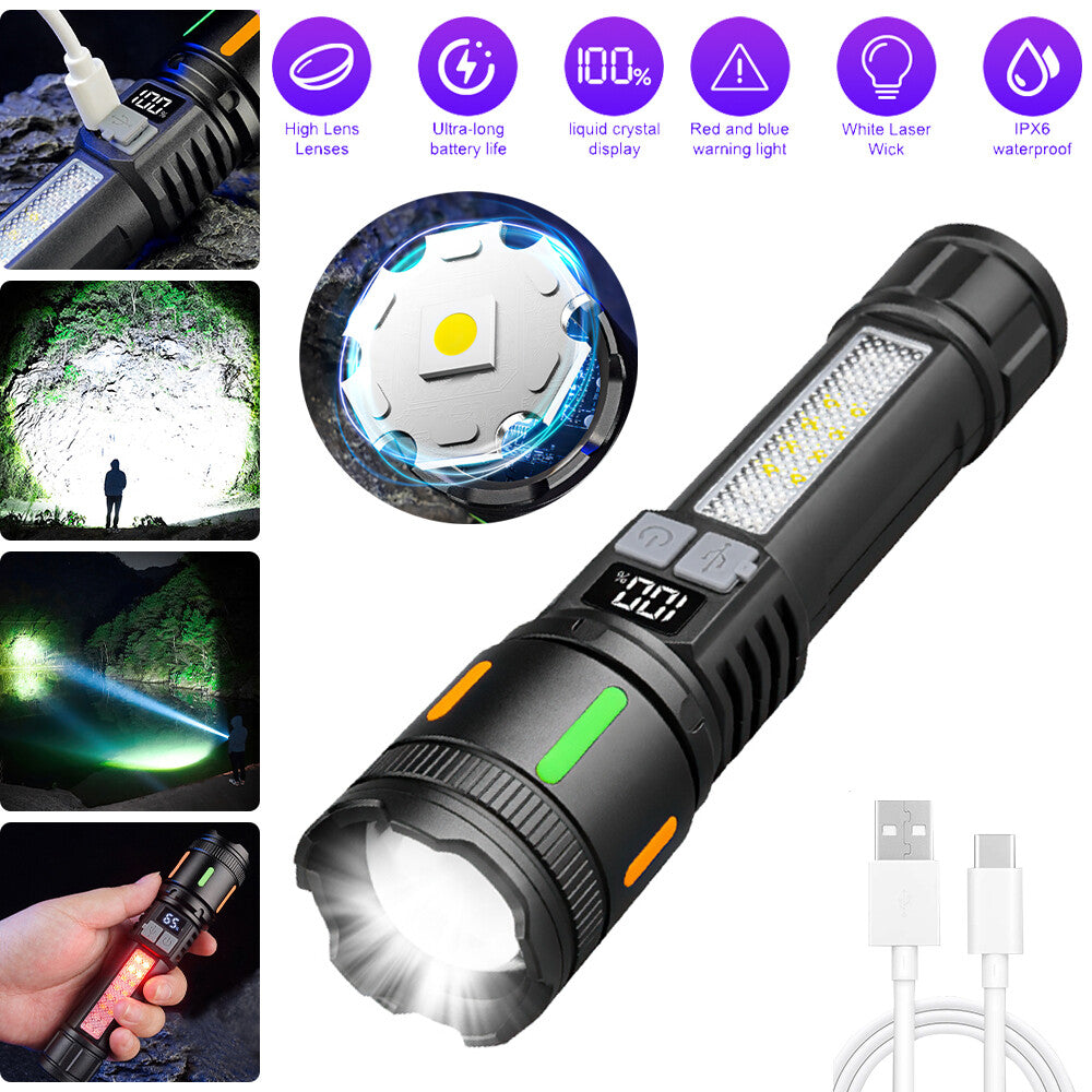 Super Bright Rechargeable LED Tactical Flashlight 990000000 Lumens Waterproof Zoomable Work Light