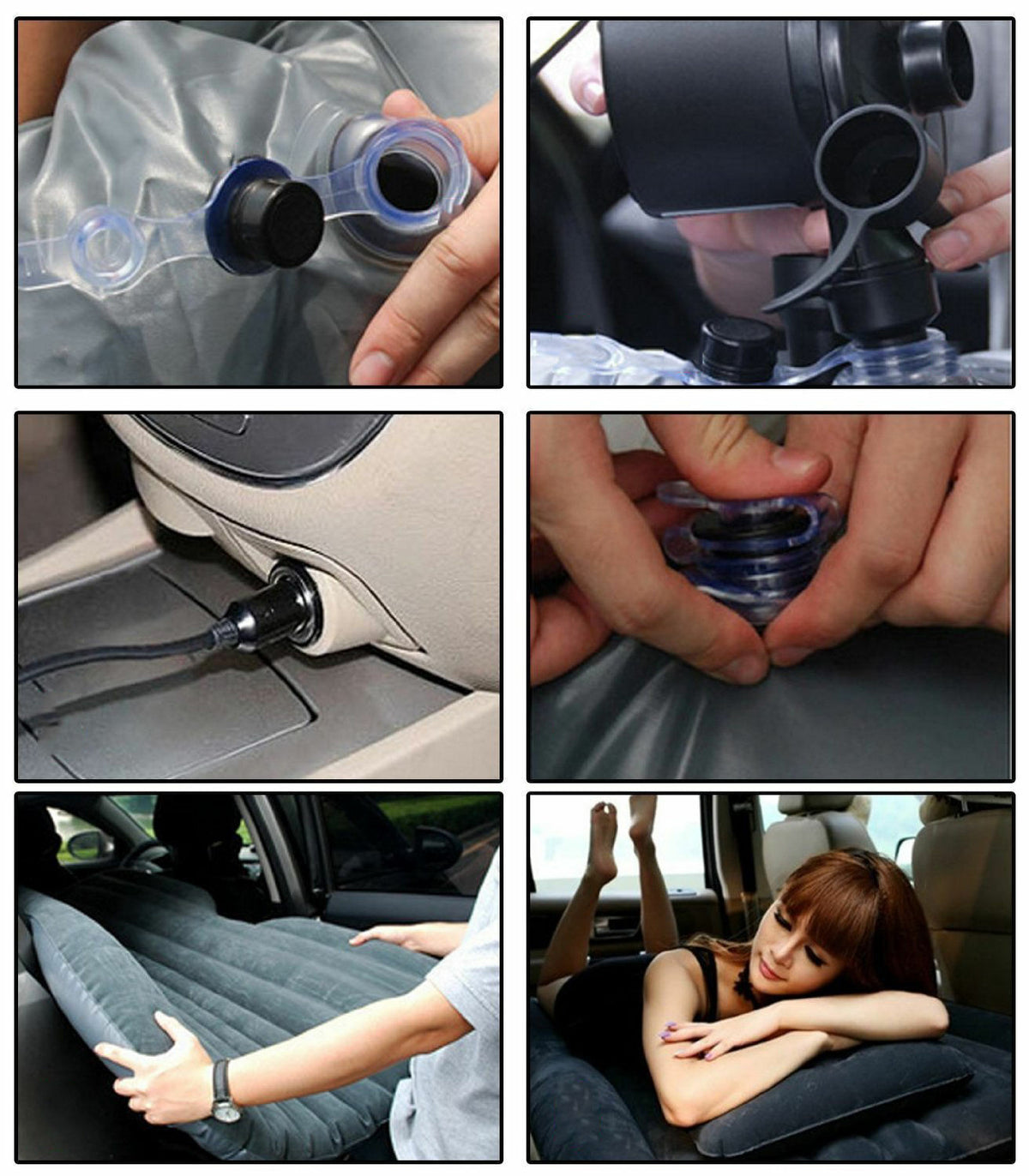 Inflatable Car Bed Mattress with Pump for Travel & Camping