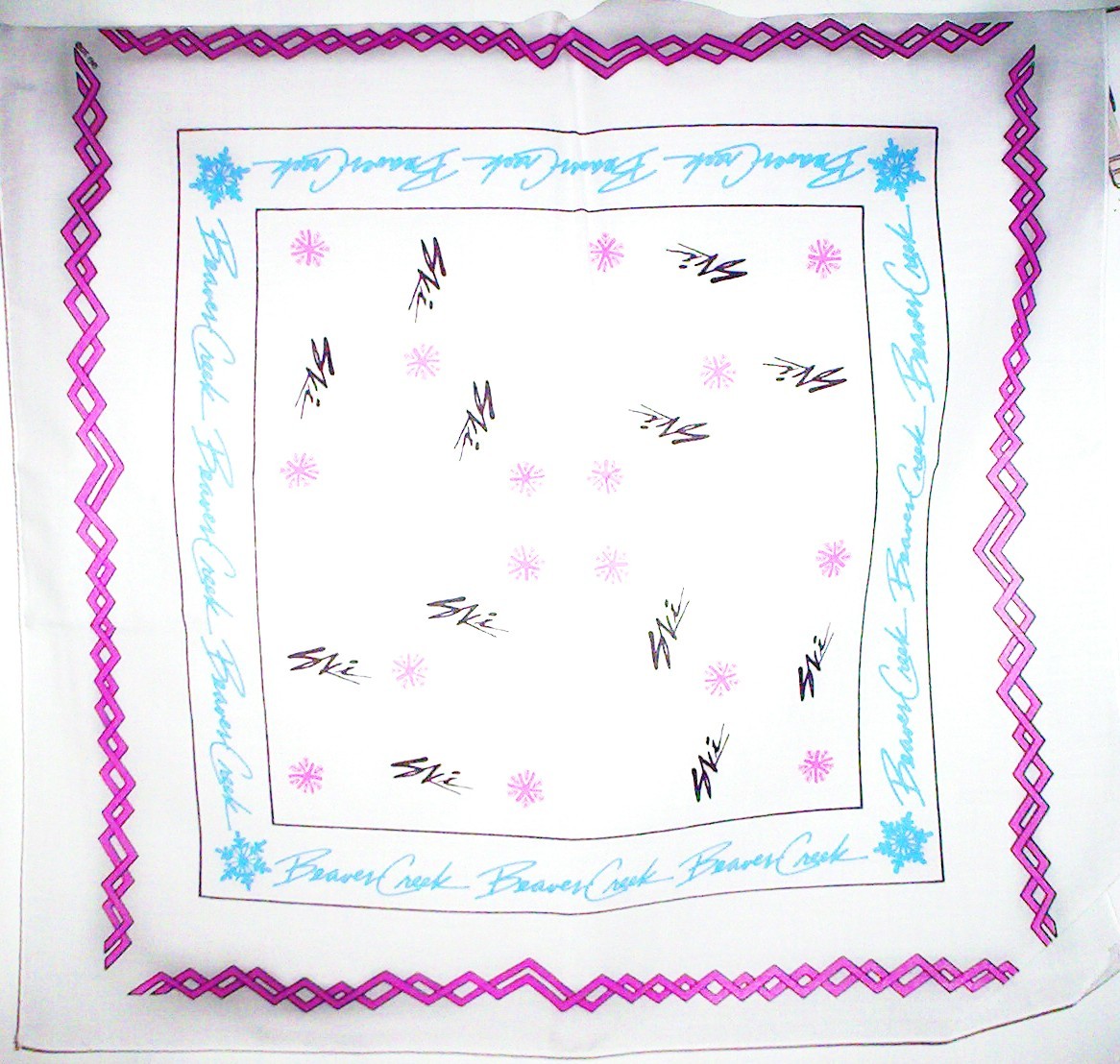 Set of 5 Ski Area Bandanas - Aspen, Vail, Snowmass, Jackson Hole, Crested Butte