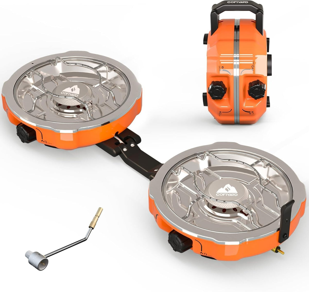 Portable 2 Burner Propane Camping Stove with 20,000 BTU Foldable Design