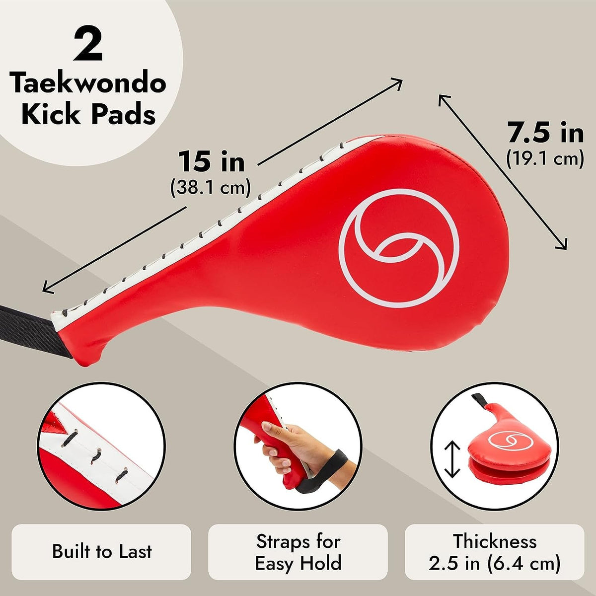 Martial Arts Kick Pads - Training Equipment for Taekwondo, Karate, MMA, Boxing