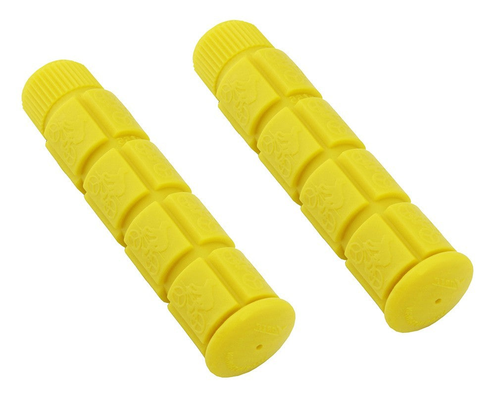 Yellow 7/8" PVC Bicycle Handlebar Grips for BMX Cruiser & Freestyle