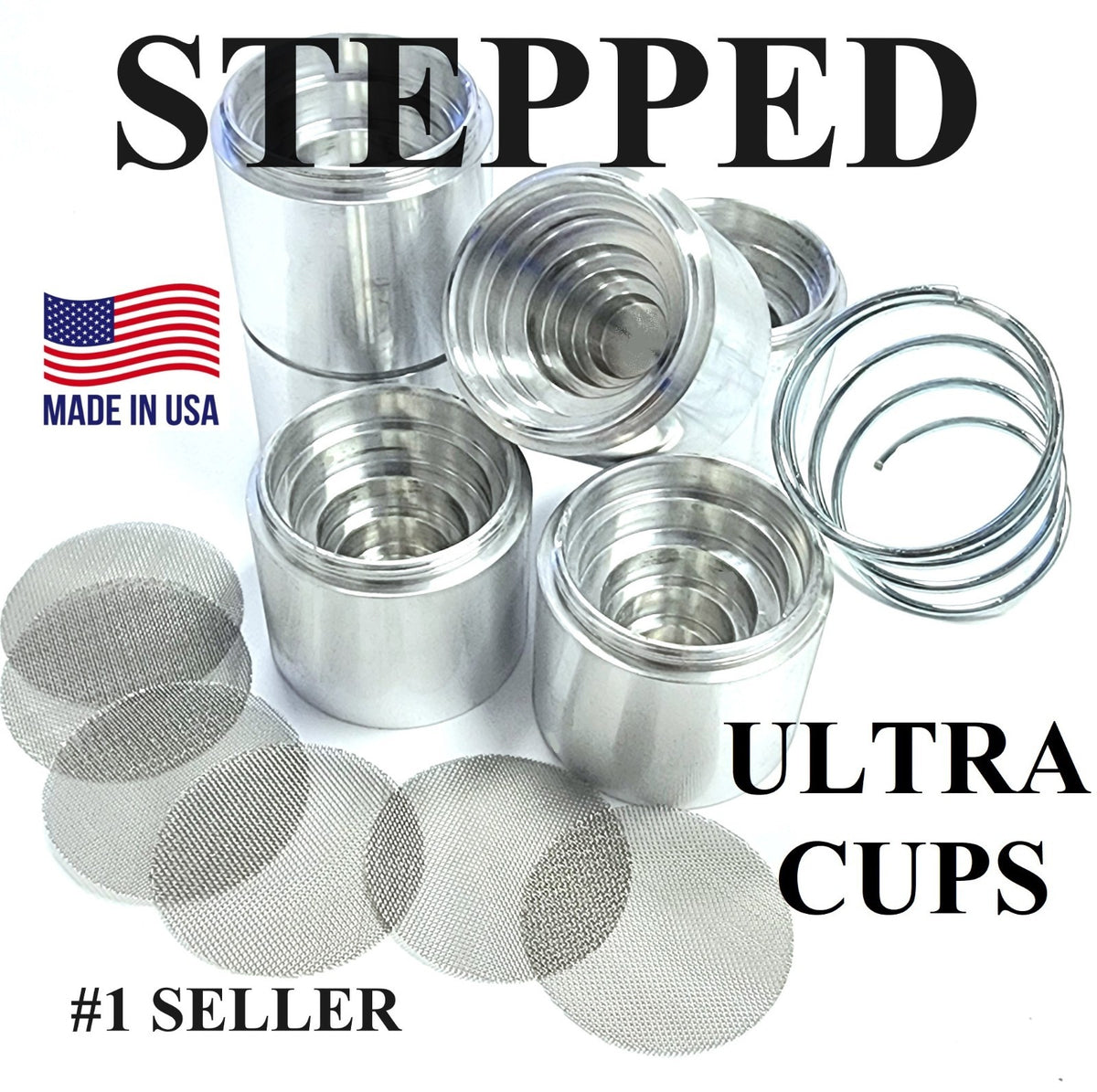 Threaded Aluminum Cup Kit for Maglite Flashlights - Secure Internal Storage