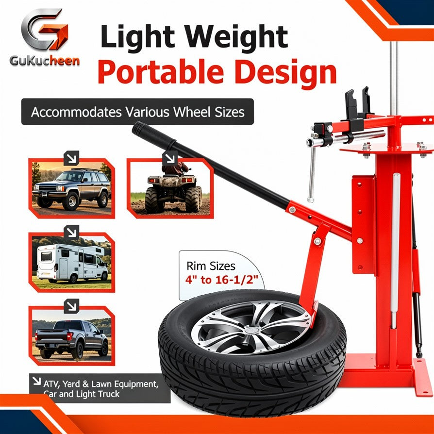Manual Motorcycle Tire Changer Machine for 4-16.5 Inch Tires - Steel, Durable