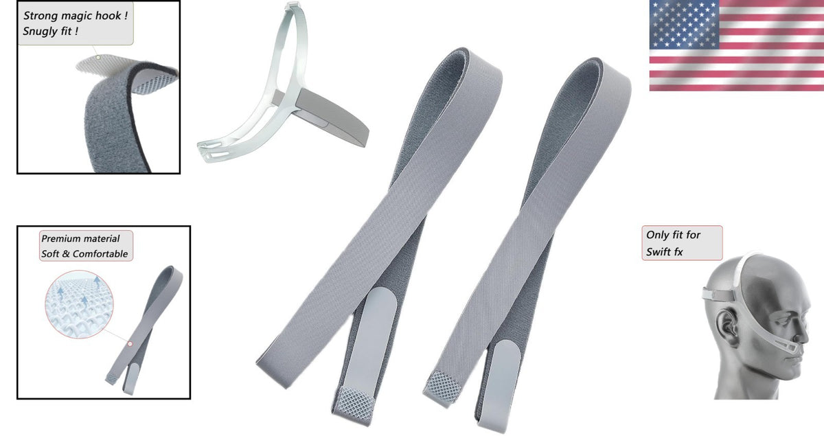 Nylon Headgear Straps Replacement 2 Pack for Swift FX Sleep Mask