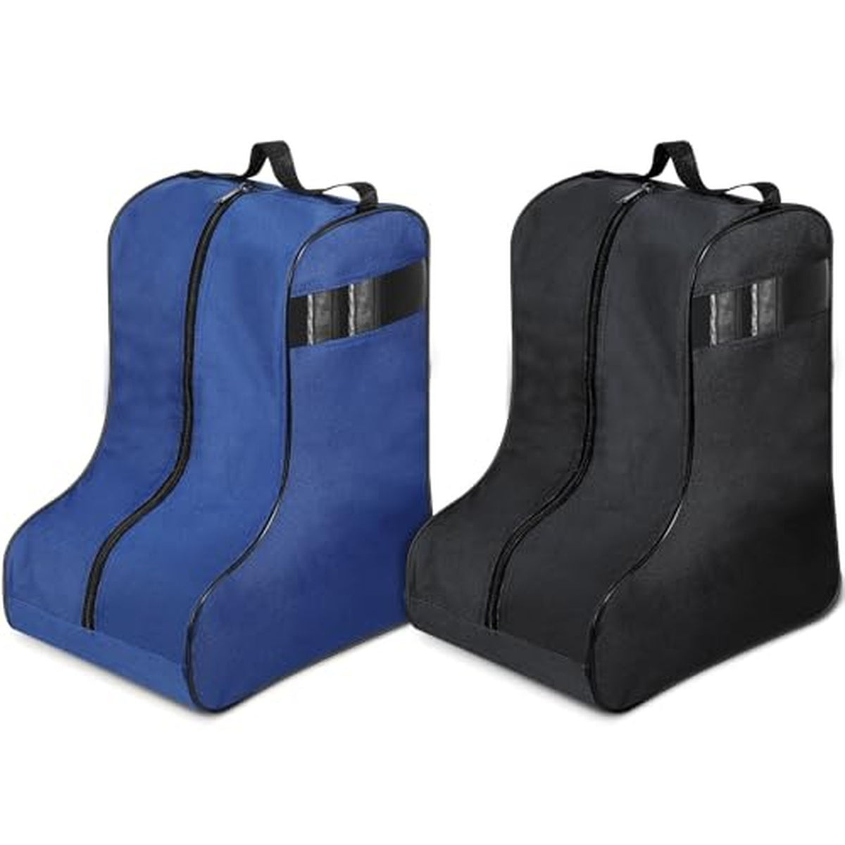 Cowboy Boot Travel Bags Set - Portable Storage for Tall Shoes, Blue & Black