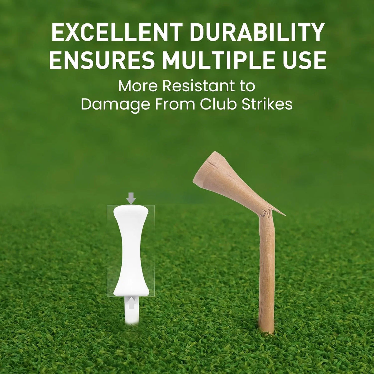 Plastic Golf Castle Tees 100 Pack - Durable, Colorful, Consistent Height