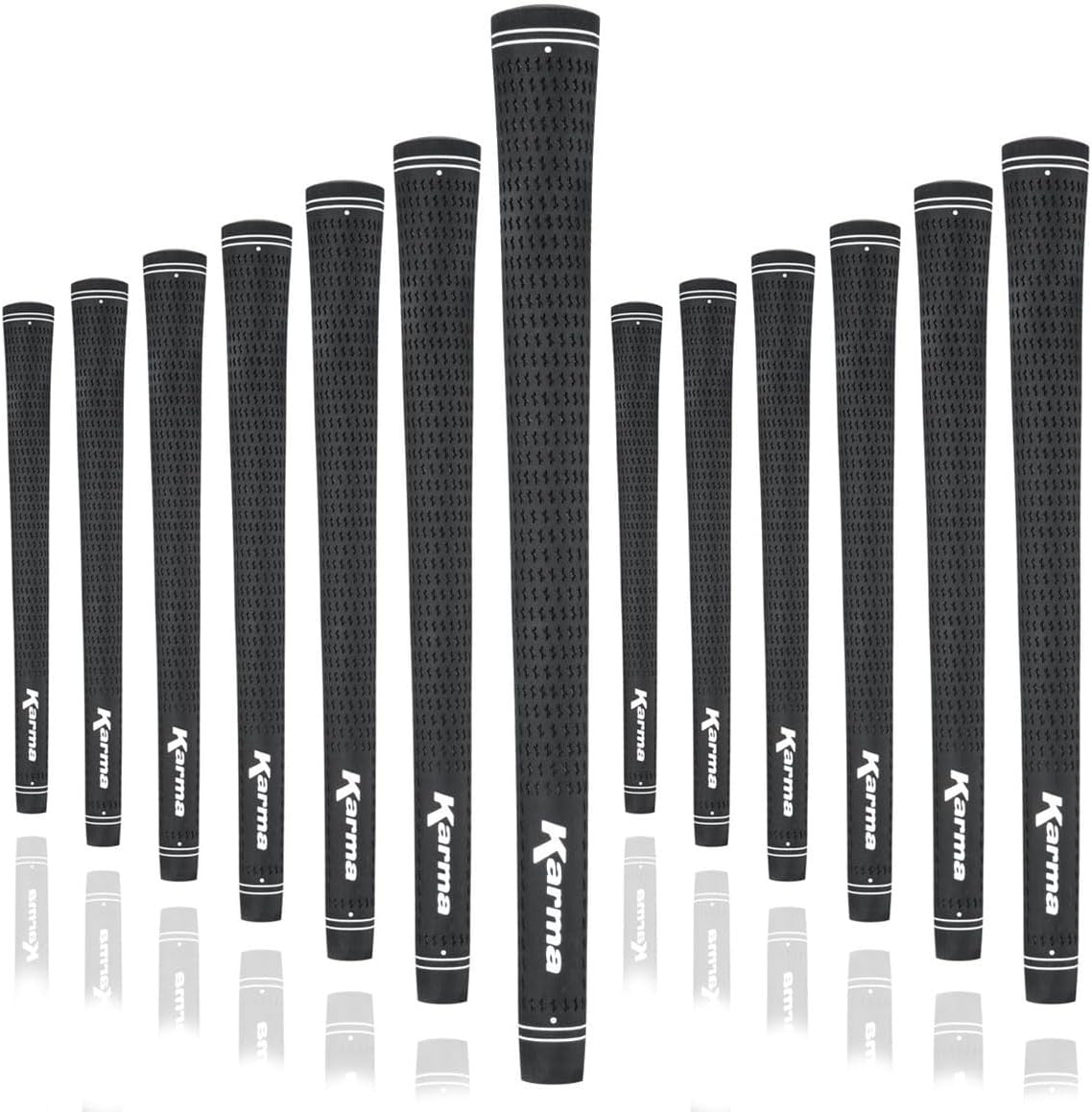 Golf Club Grips Midsize Velour Black 13-Pack - Soft Rubber Replacement