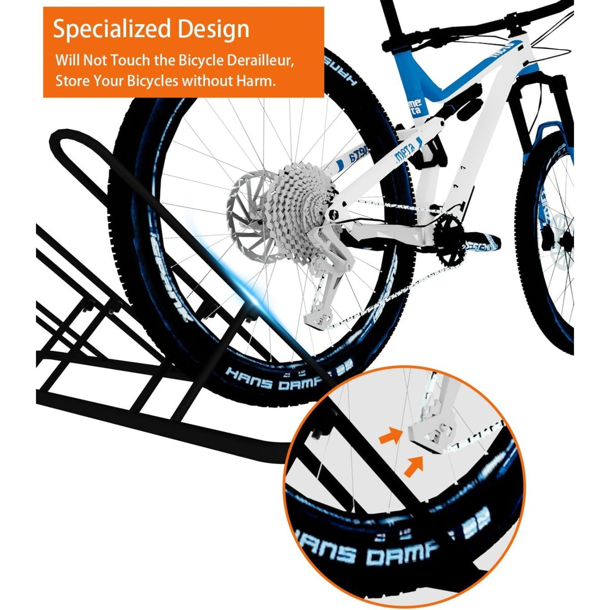 Heavy Duty Bicycle Floor Parking Rack - Fits 12-29 Inch Bikes, Organizes Multiple Bikes
