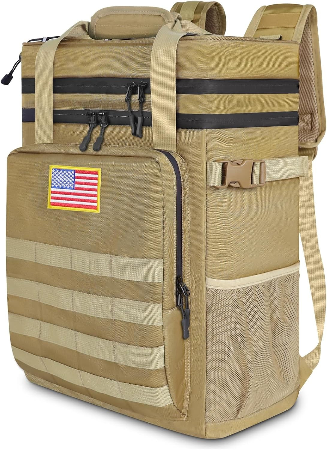 Insulated Tactical Cooler Backpack - Waterproof Leakproof 40 Can Capacity