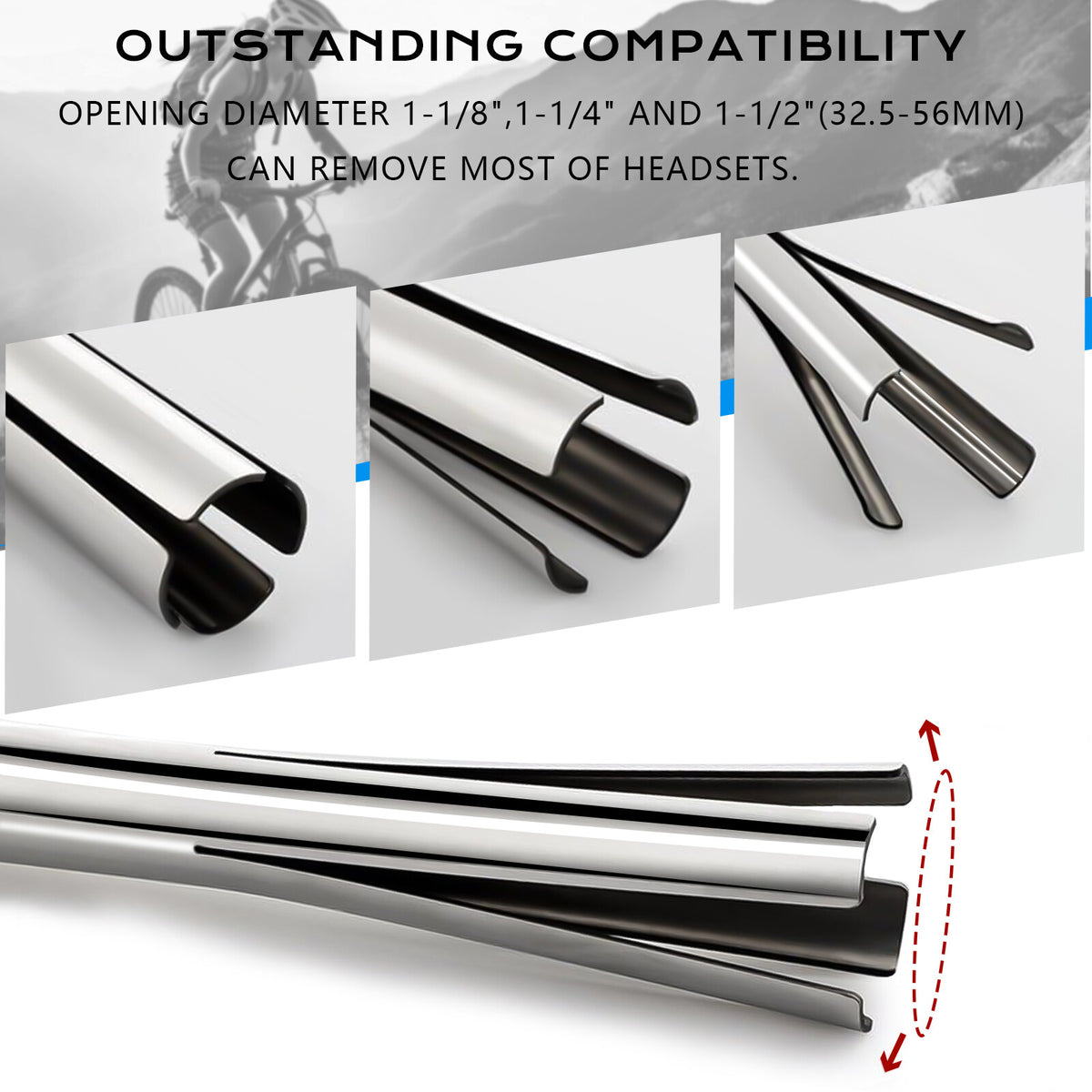 BUCKLOS Bike Headset Cup Removal Tool Suitable for -1/8", 1-1/4" and