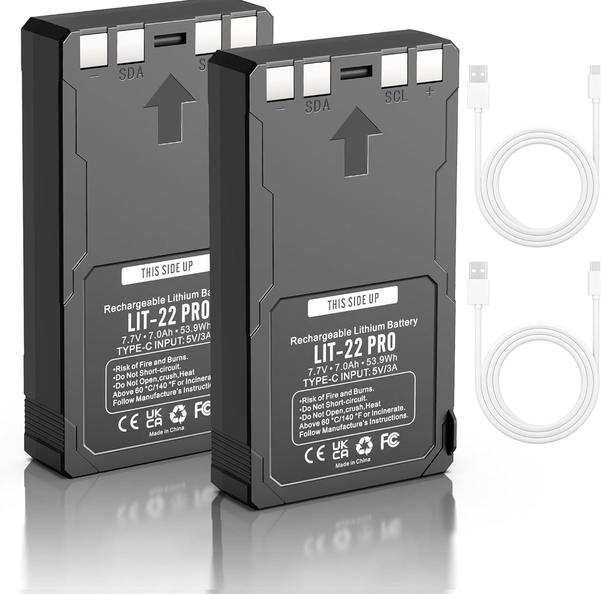 2 Pack Rechargeable 7000mAh Lithium Battery for SPYPOINT Trail Cameras