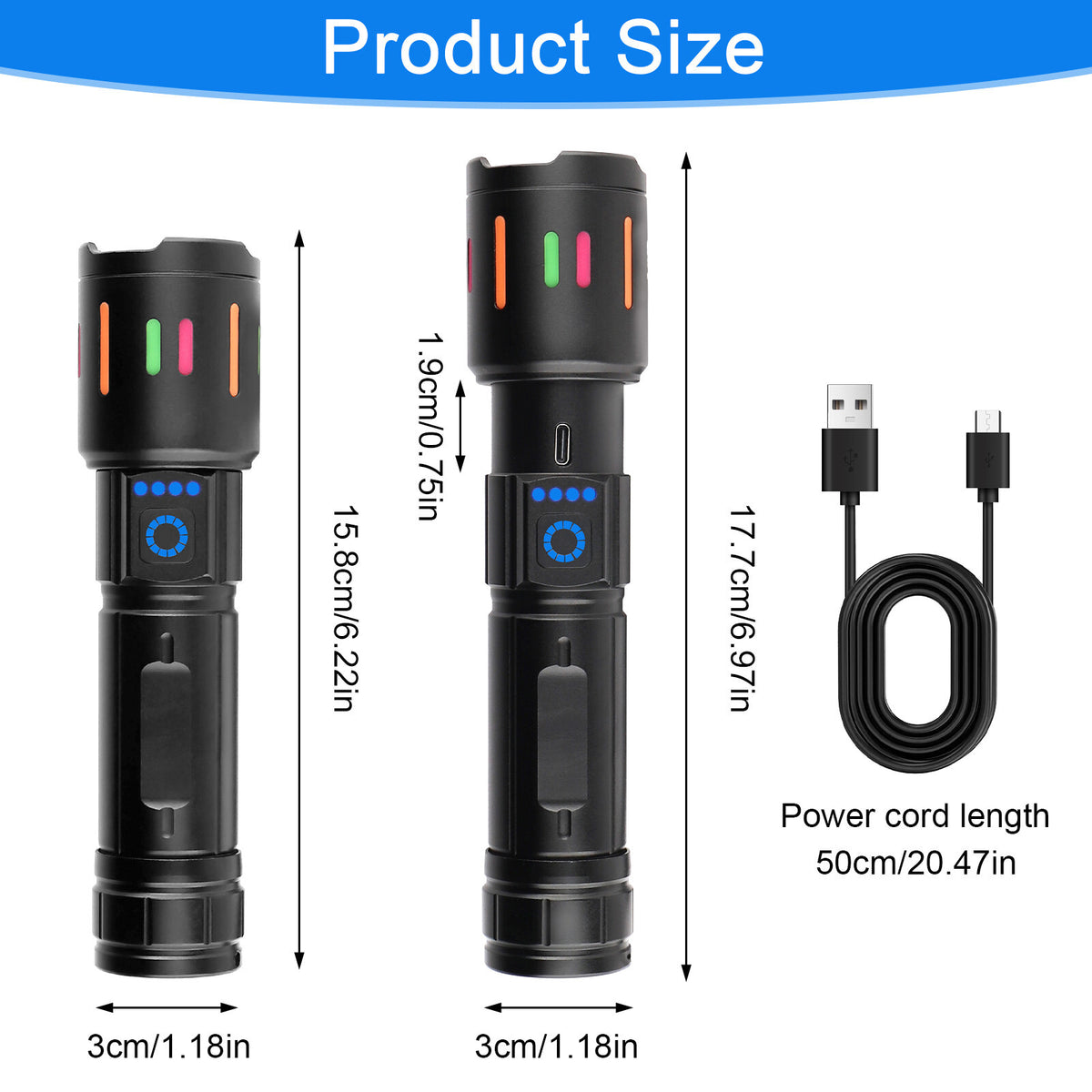 Rechargeable LED Tactical Flashlight 350000000 Lumens Waterproof Work Light