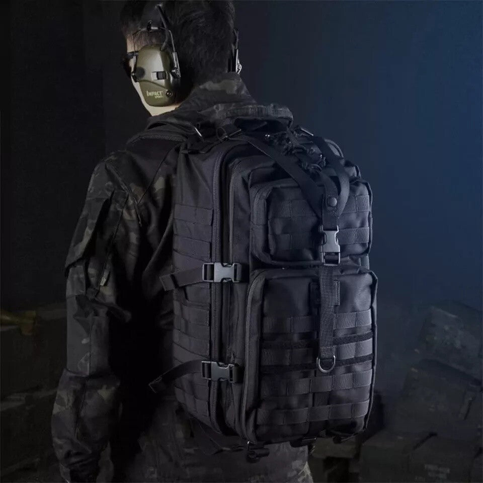 30L Waterproof Tactical Backpack for Camping Hiking Travel Black