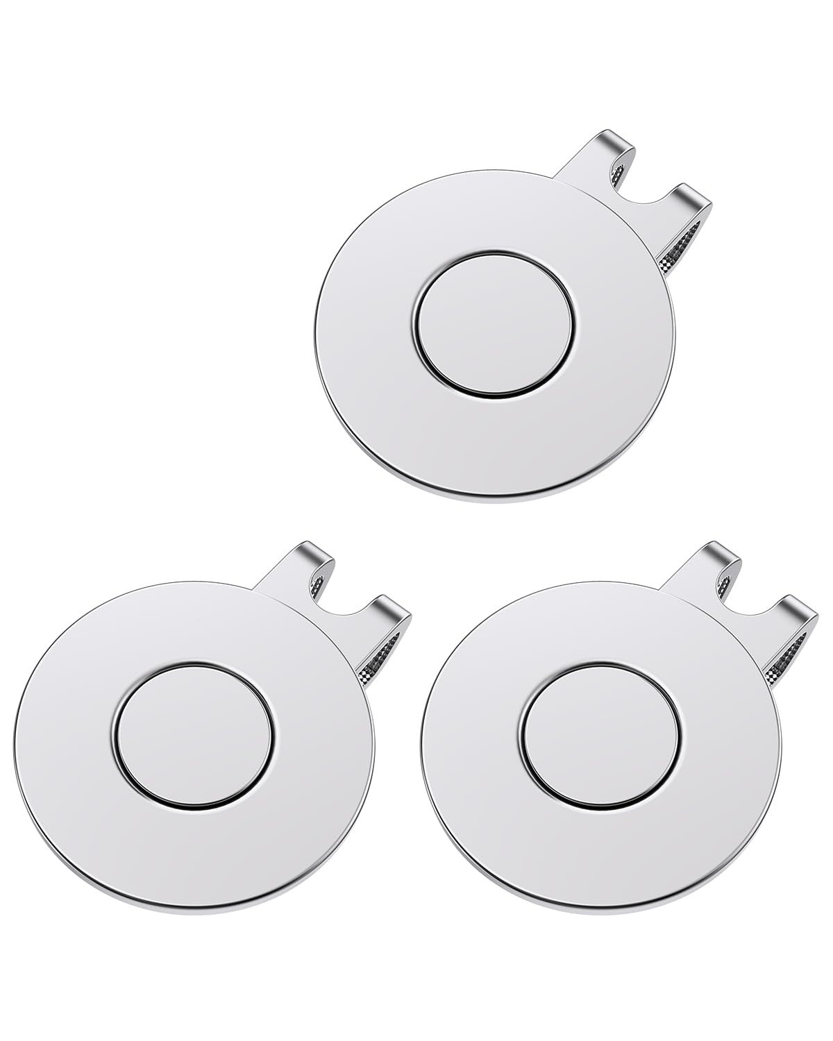Magnetic Golf Hat Clips with Ball Marker Holders - 3 Pack