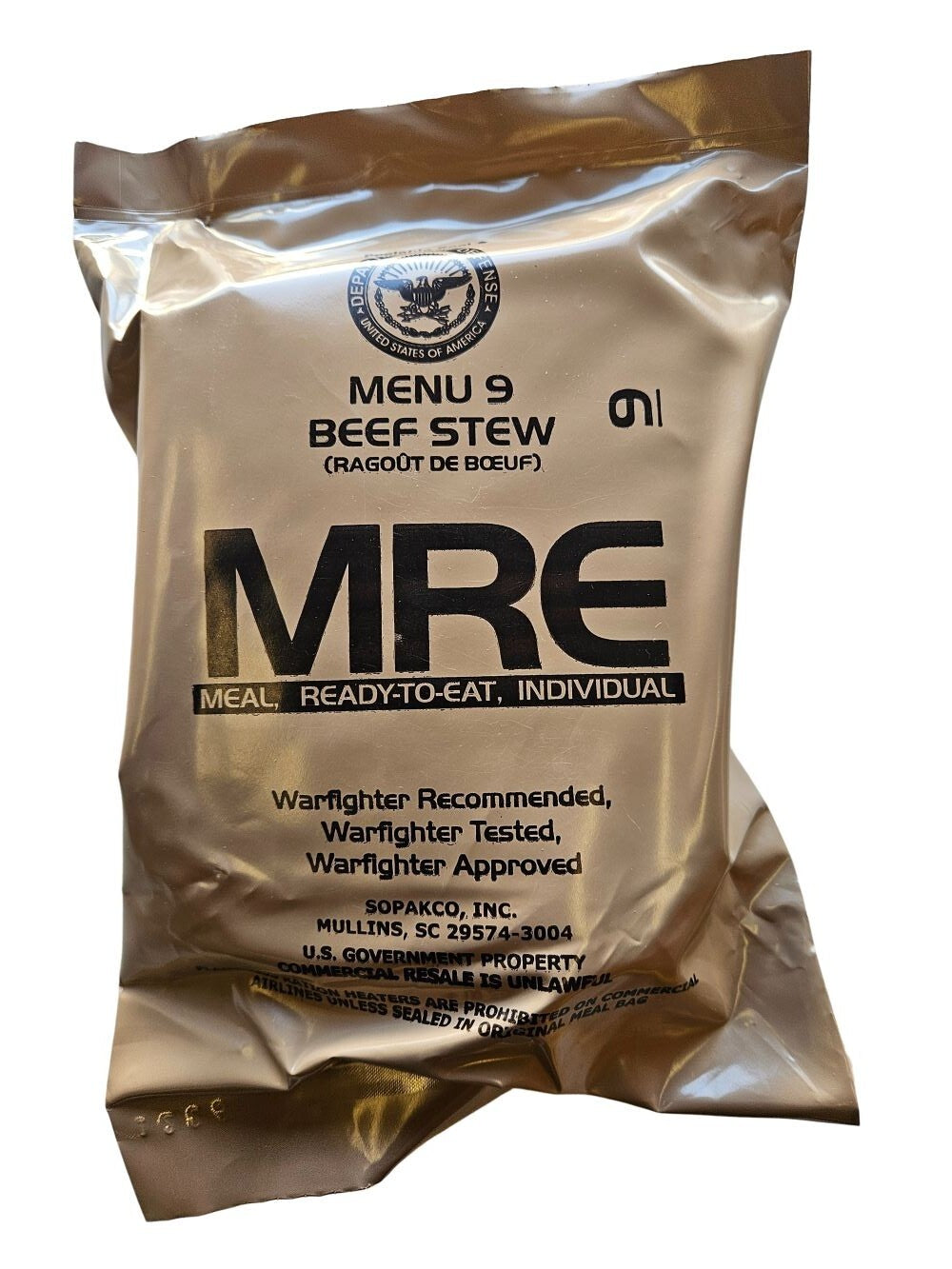 2024-2025 US Military MRE Meal Ready to Eat Assorted Menu Options
