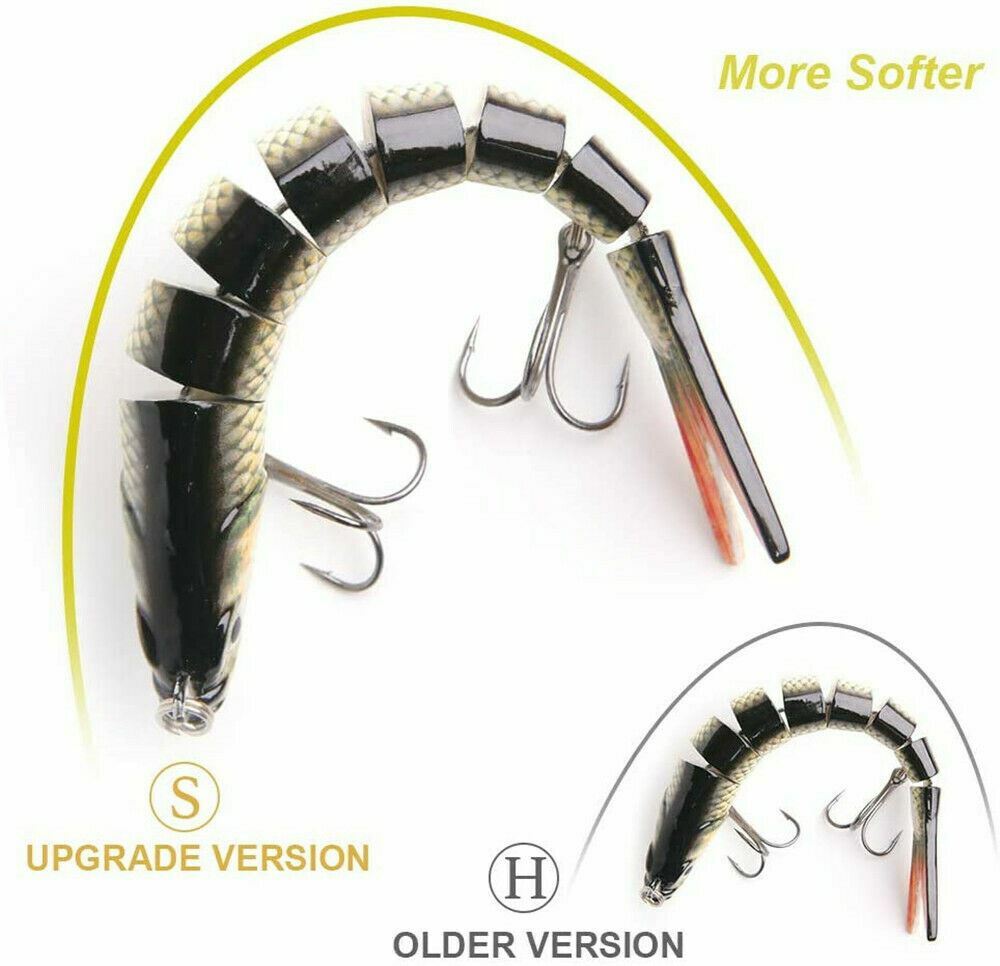 5PCS Lifelike Fish Lure with Treble Hooks - Bionic Bait for Freshwater & Saltwater Fishing