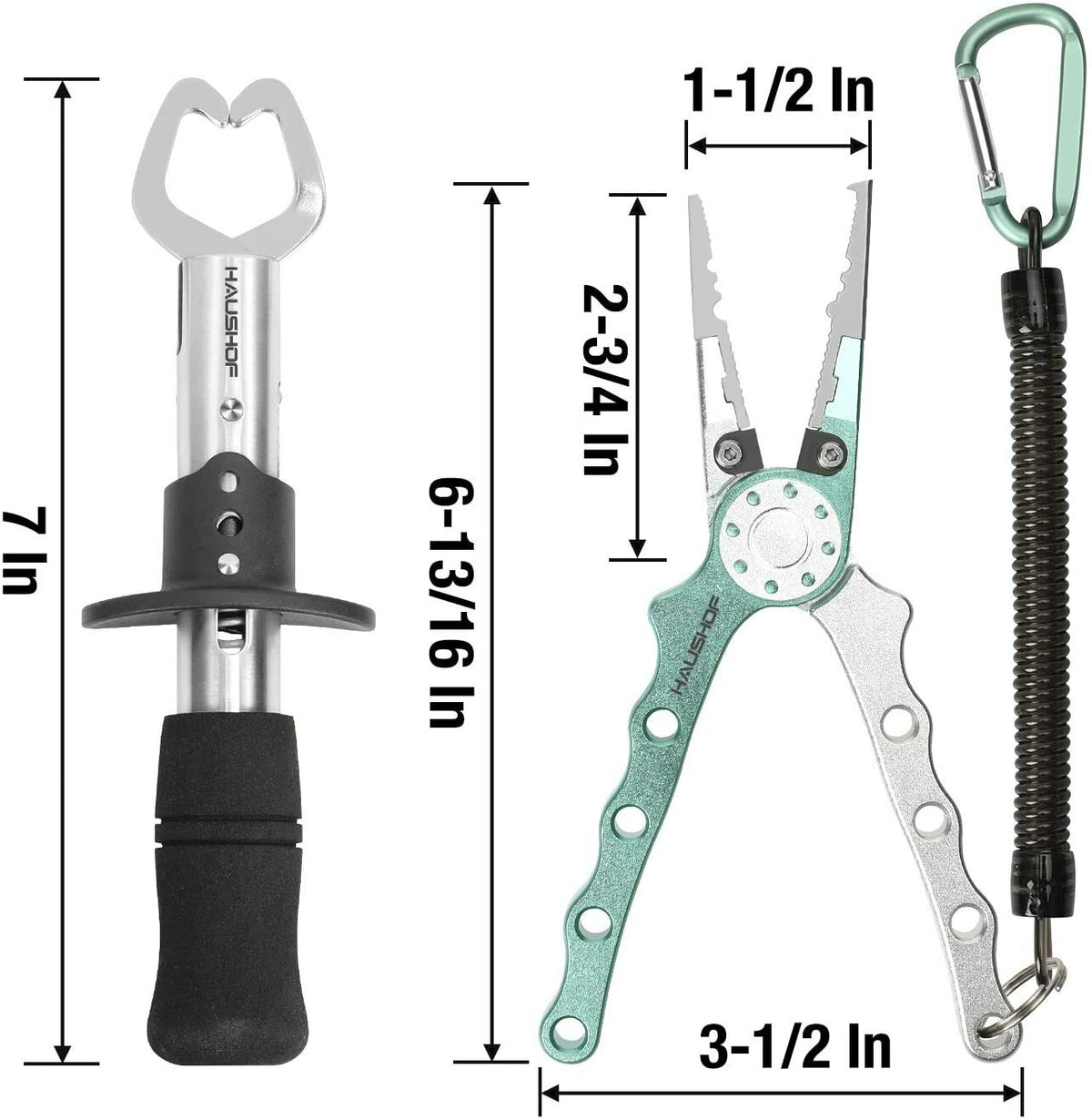 Fishing Pliers Set with Lip Gripper, Hook Remover & Line Cutter - 3PC Kit
