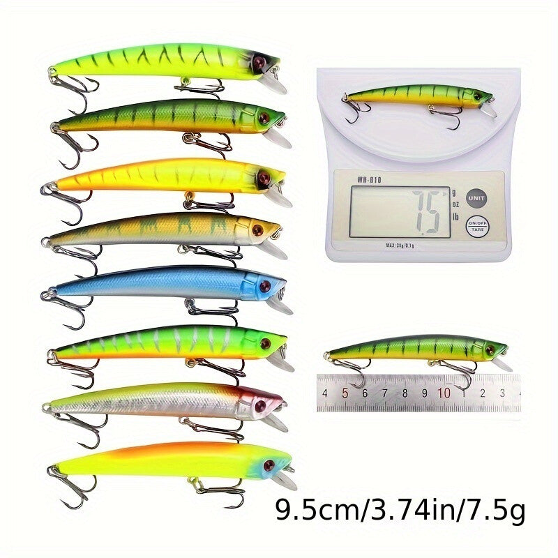 43pcs Minnow Fishing Lures Kit - Hard Plastic Bait Tackle Set