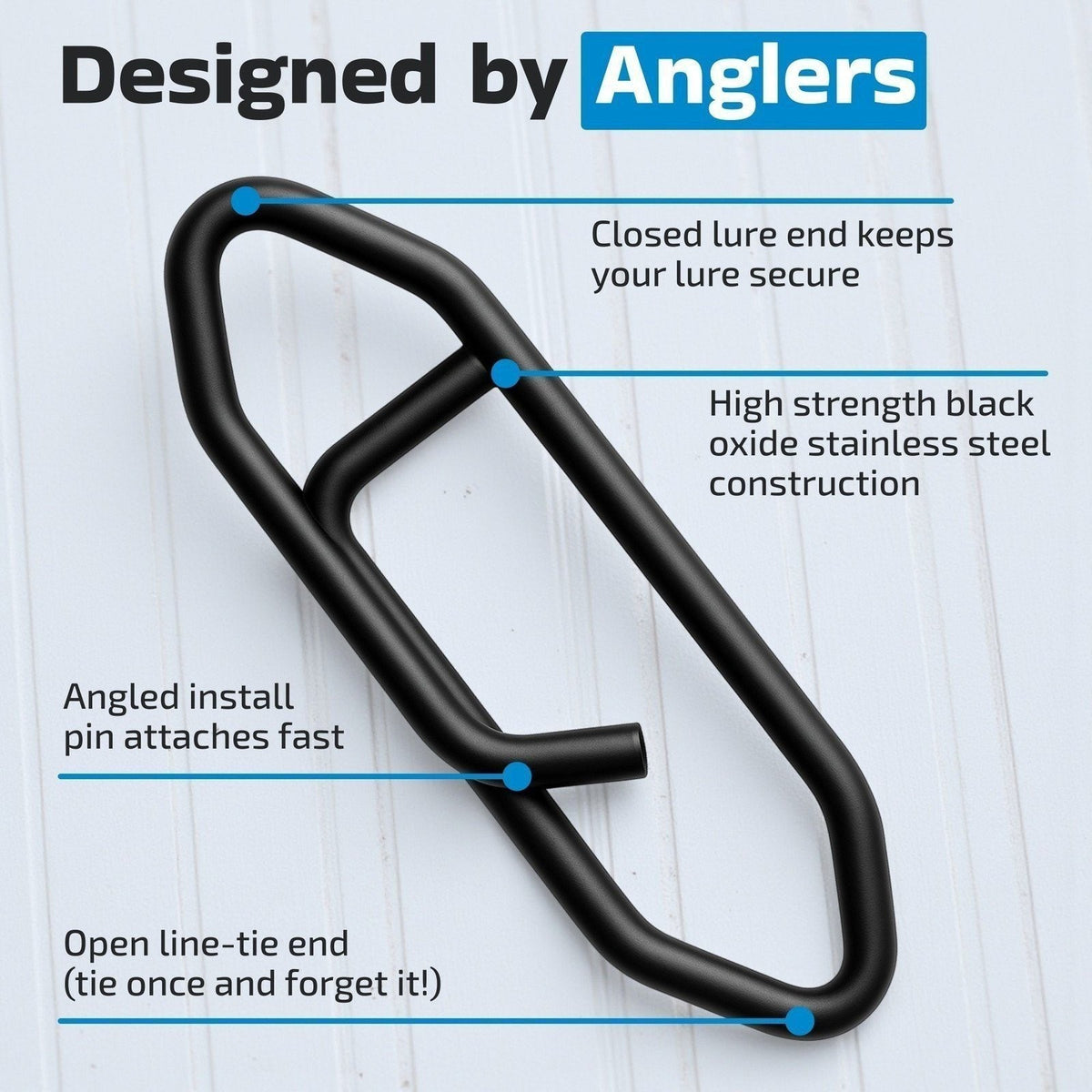 Fishing Snaps & Clips Set - Black Stainless Steel Lure Attachments - Multiple Sizes