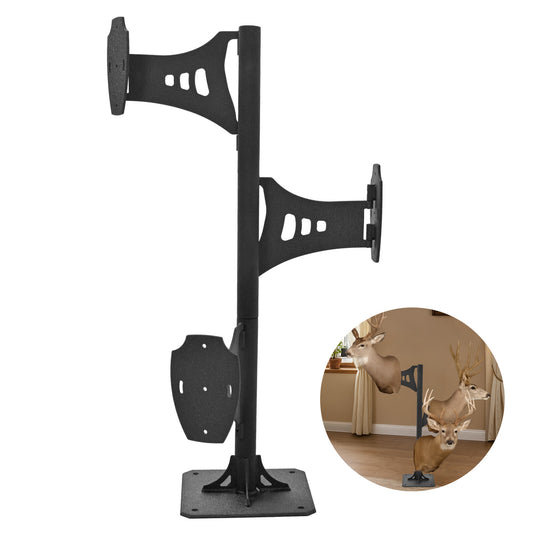 Deer Shoulder Mount Pedestal Stand for Taxidermy Display, Black Steel