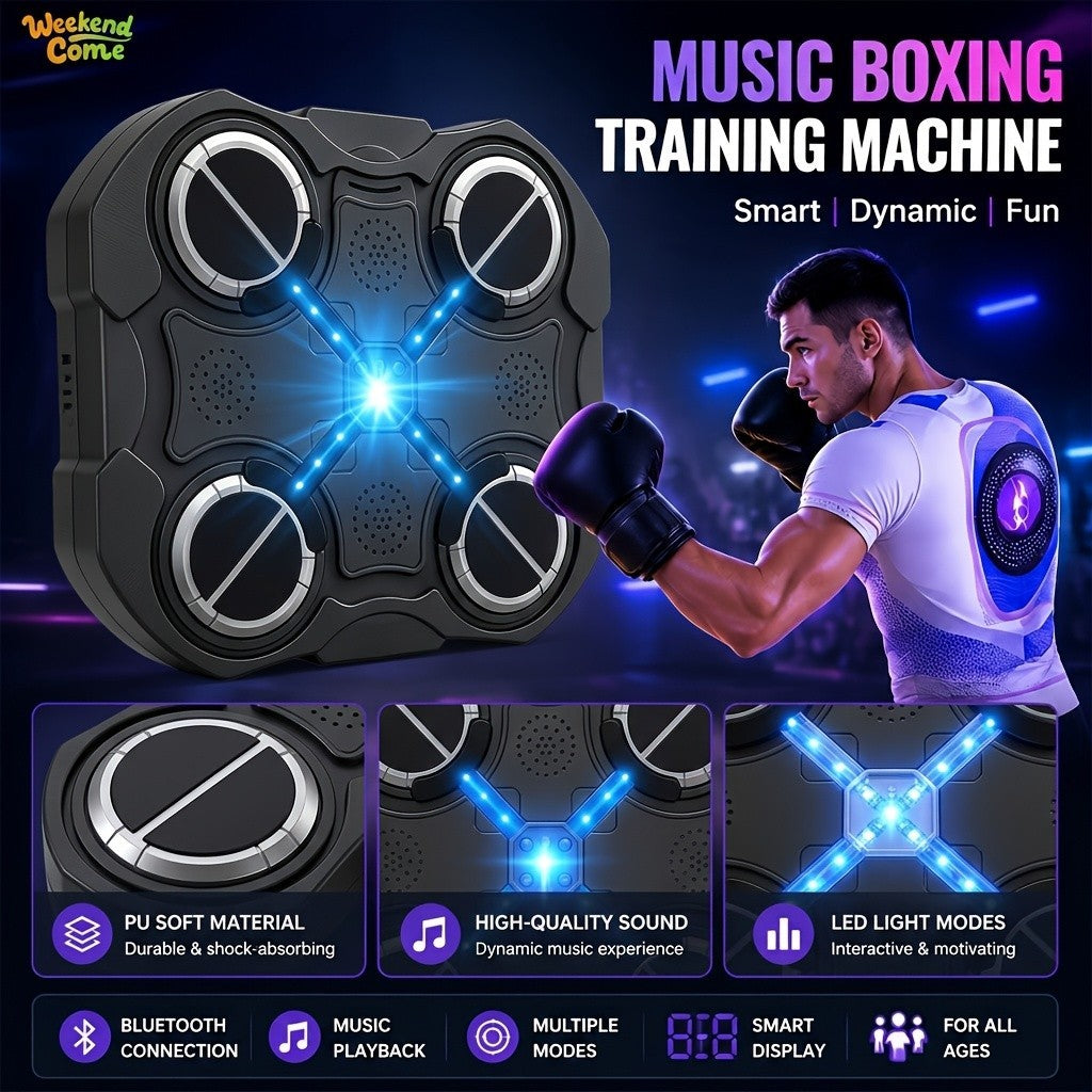Music Punching Bag for Boxing MMA Training Wall Mount Black