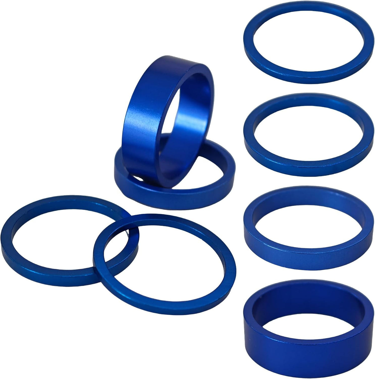 Aluminum Alloy Bicycle Headset Spacers Set for 1 1/8 Inch Steerer - Blue