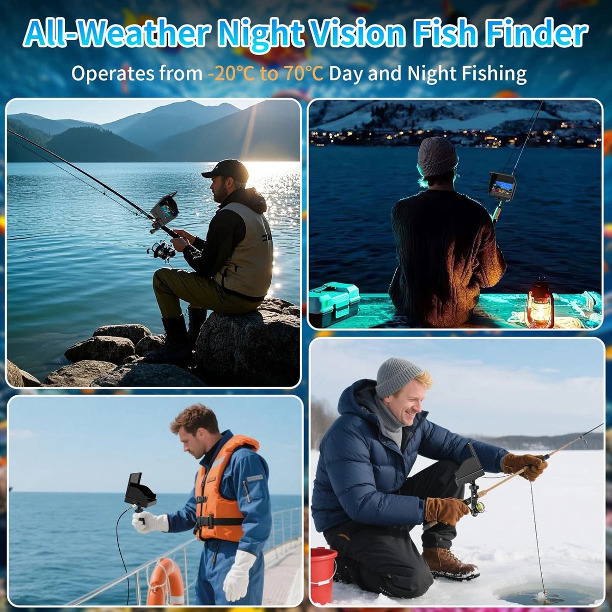 Underwater Fishing Camera with 4.3-inch LCD Display 30M HD Fish Finder