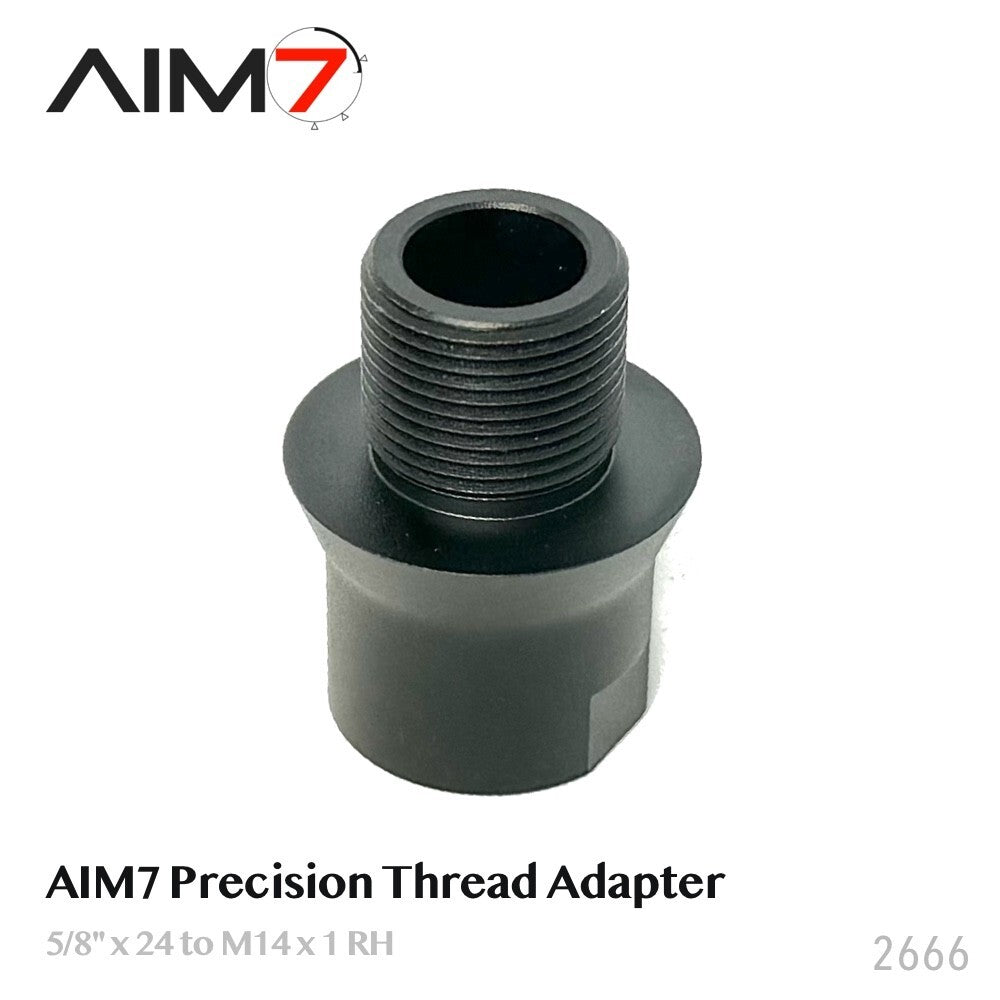 5/8-Inch Female to M14x1 RH Thread Adapter Aluminum Black