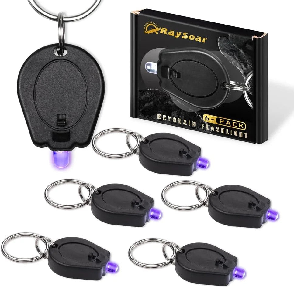 Mini UV LED Keychain Flashlight - 395nm Black Light for Detection & Gifts