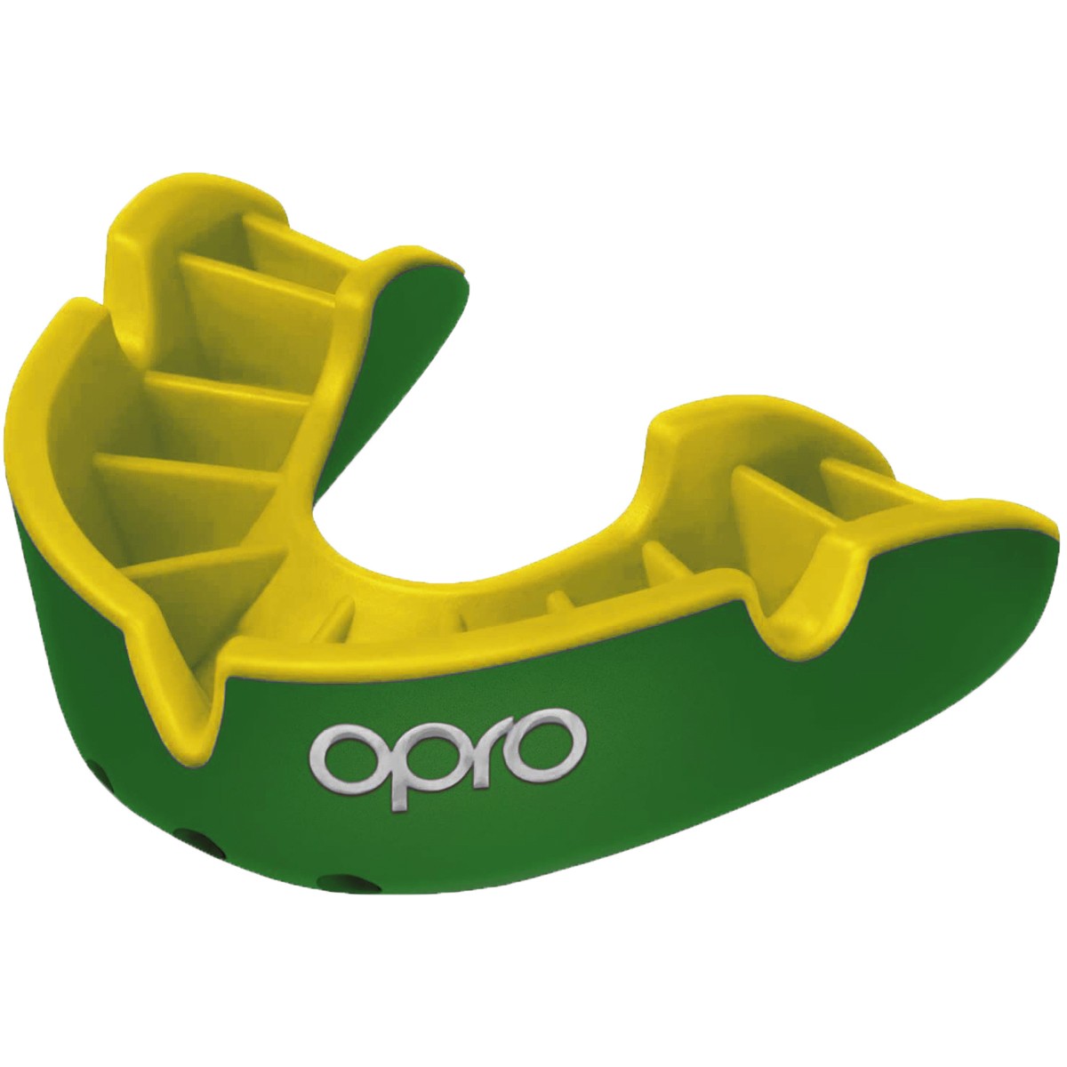 Junior Self-Fit Antimicrobial Mouthguard for Sports - Green and Gold