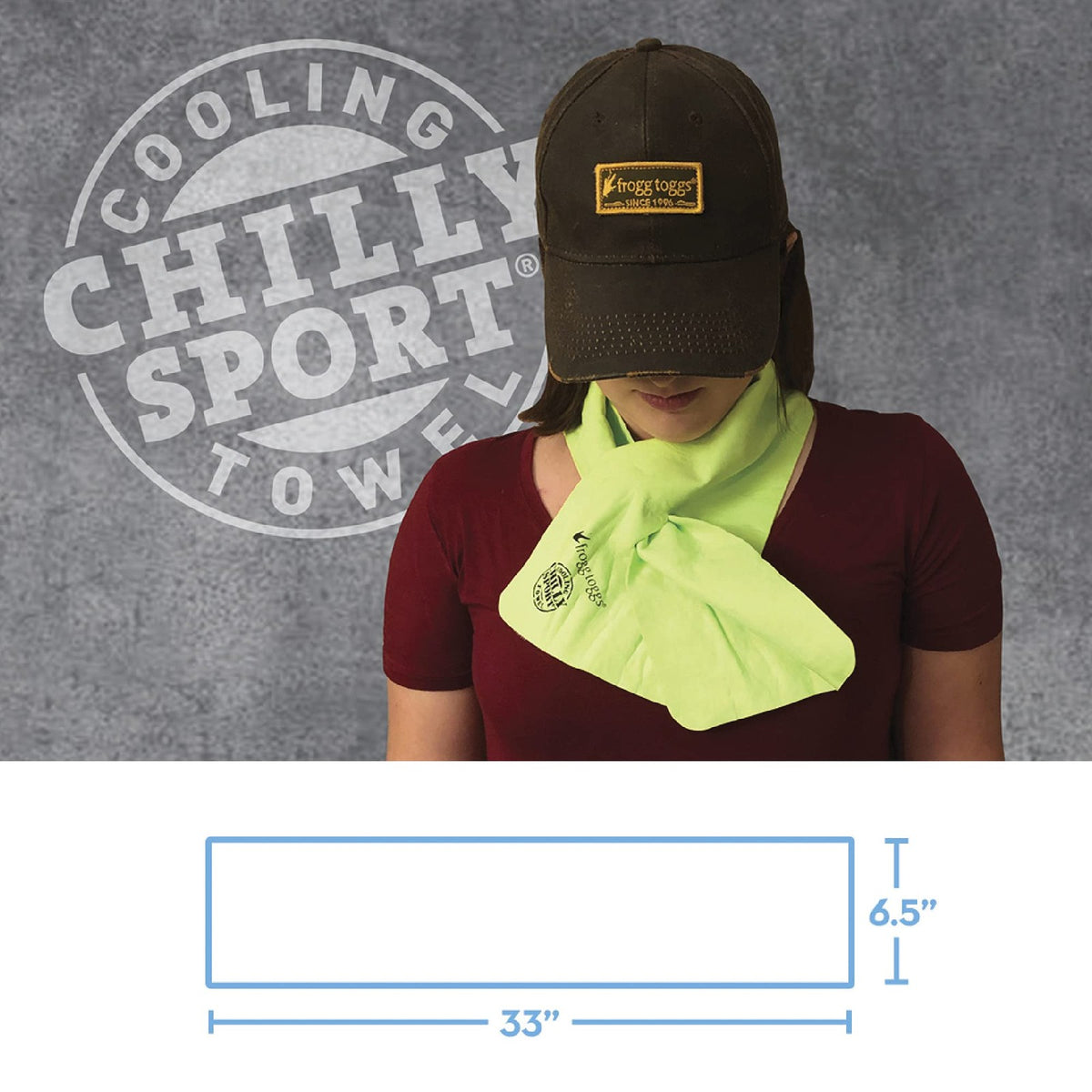 Cooling Neck Wrap & Head Band for Outdoor Activities - HiVis Green