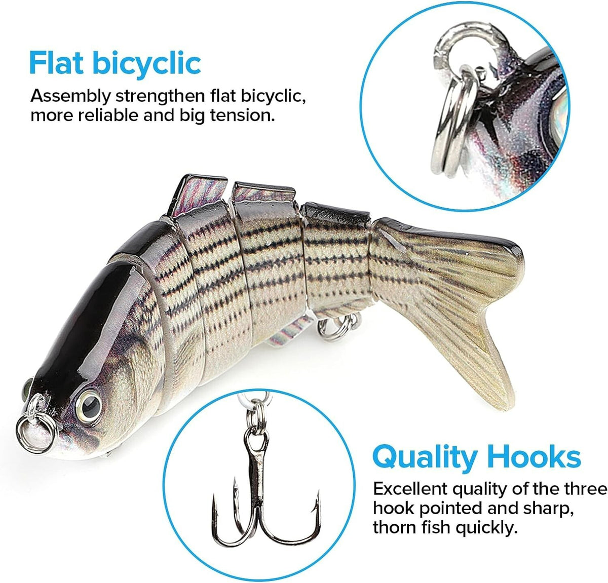Multi-Section Pike Fishing Lures Set - Realistic Swimbaits for Freshwater & Saltwater