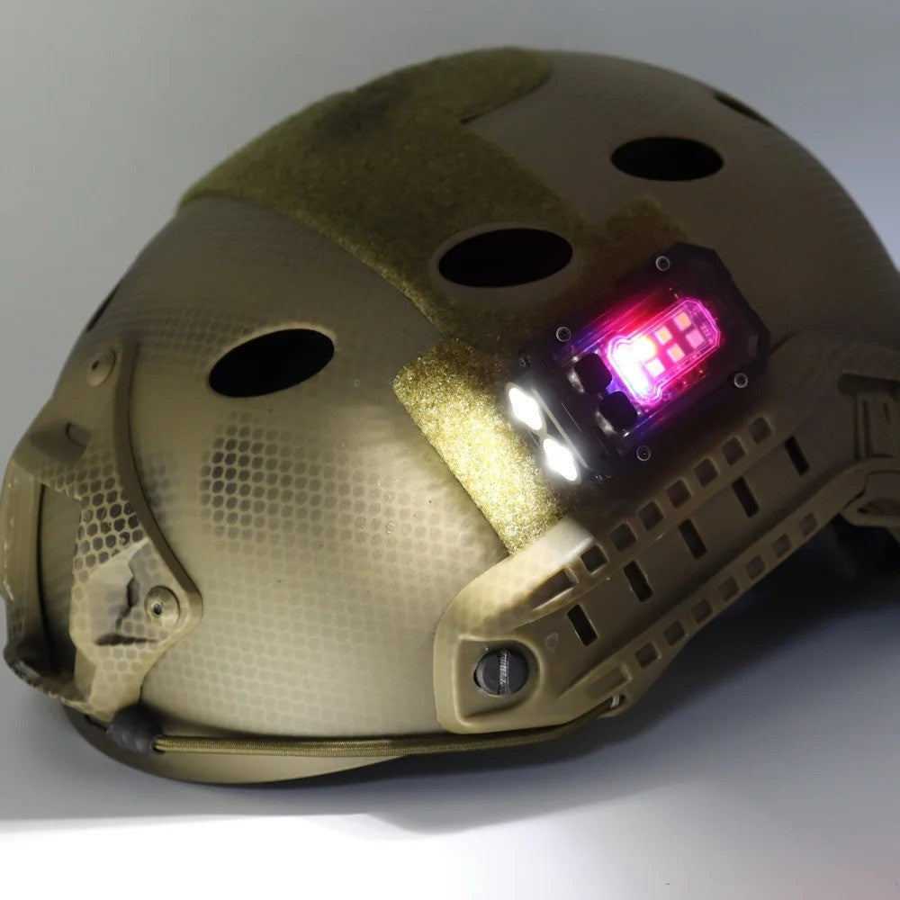 USB Rechargeable Tactical Helmet Safety Light with Flashing Modes Waterproof