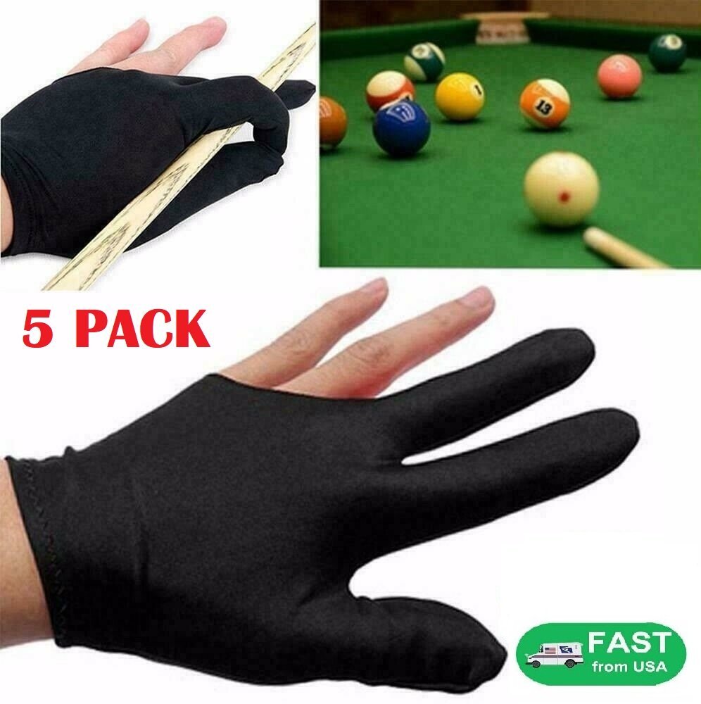5Pcs Billiard Gloves – Three-Finger Left/Right Hand Gloves for Pool & Snooker