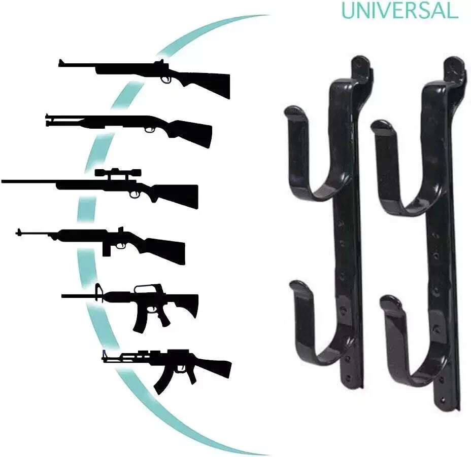 Heavy-Duty Truck Gun Rack - Versatile Black Metal Rifle & Tool Holder