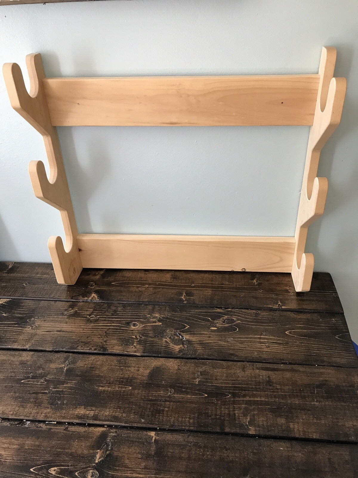Unfinished Amish-Made Solid Pine Gun Rack Wall Mount - Fits Rifles & Shotguns