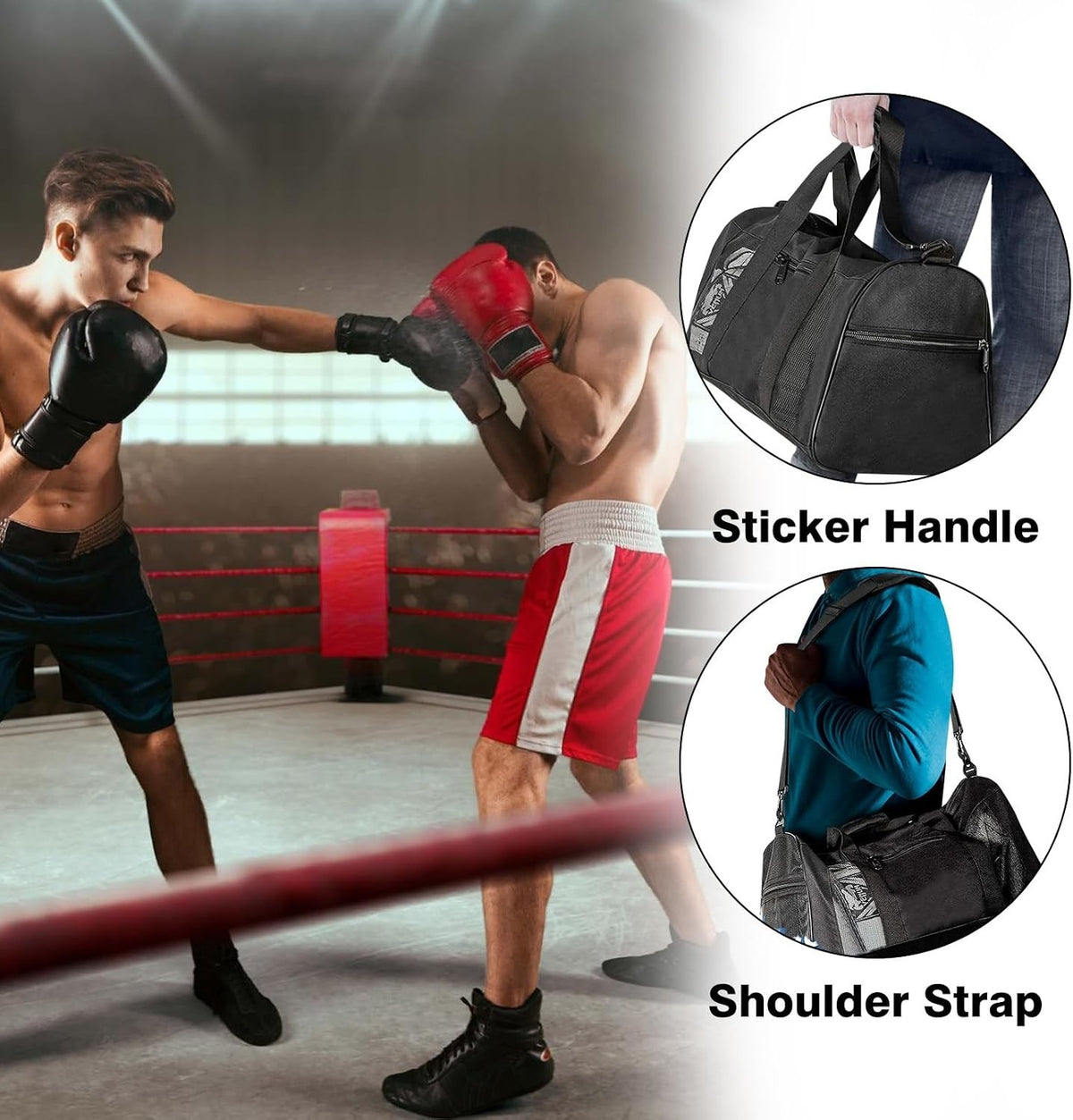 Sports Duffle Bag for MMA, Karate & Travel - 20 x 10.5 Inches