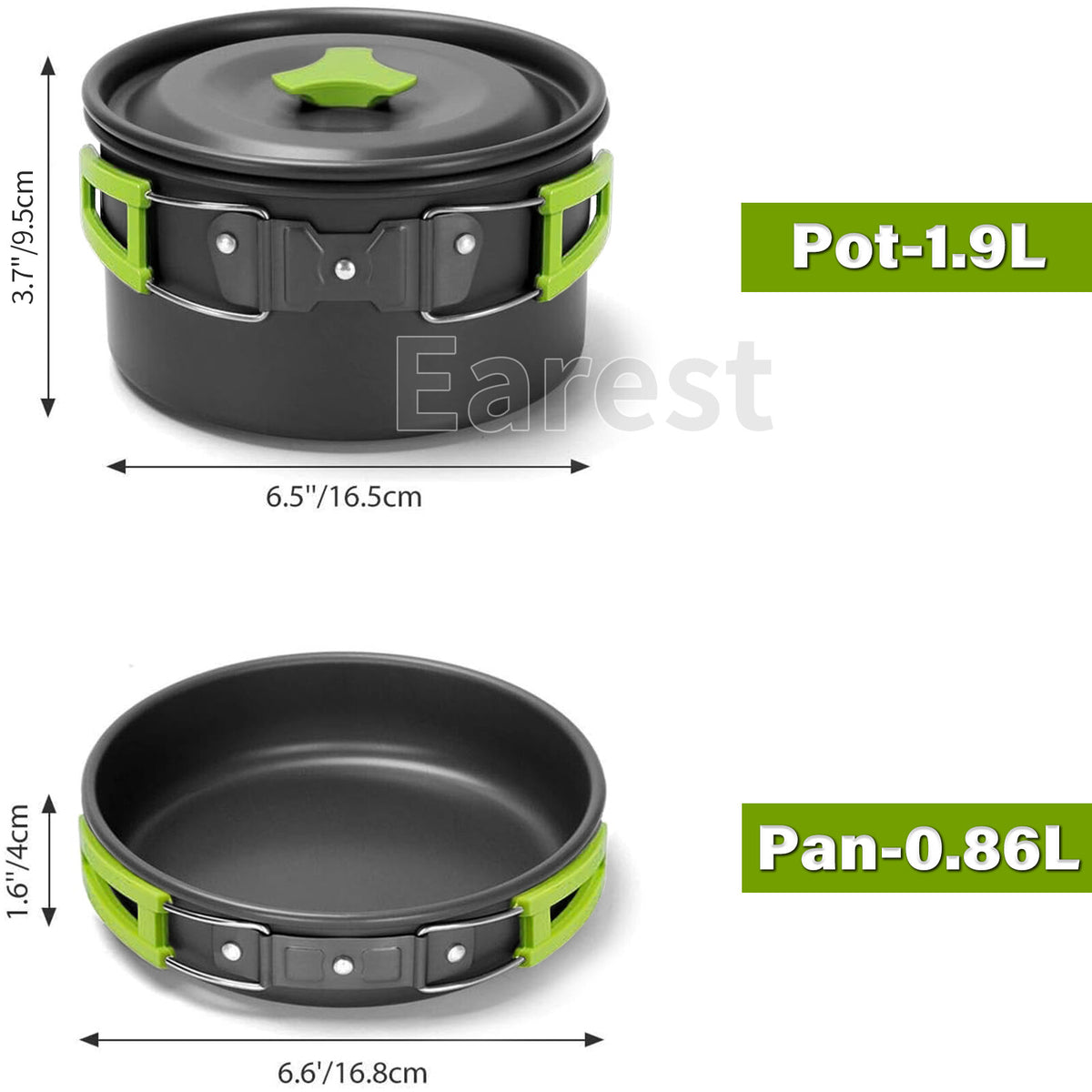 Portable Camping Cookware Set 13 Pcs Lightweight Non-Stick Pot Pan Kettle