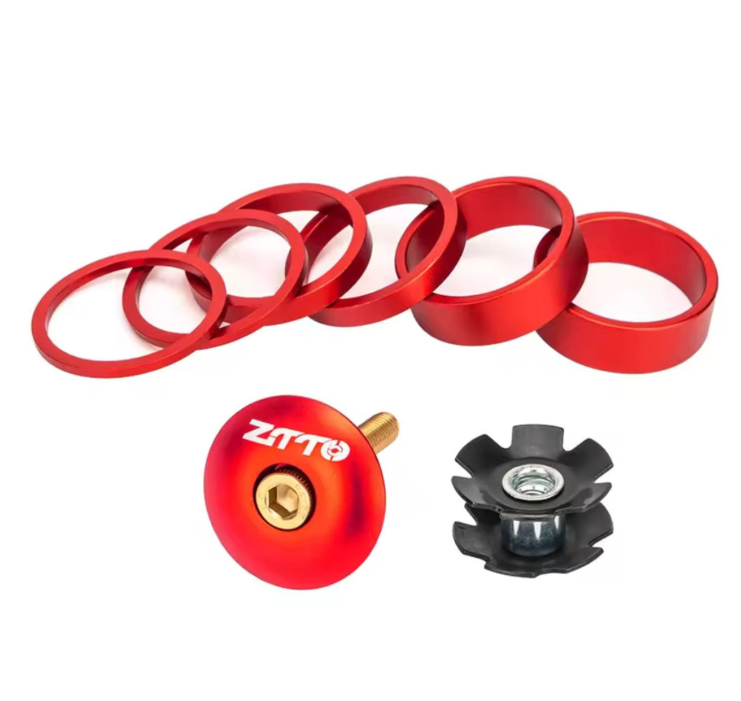 Bicycle Headset Spacer Set Aluminum Alloy Top Cap Washer Ring for 28.6mm Forks
