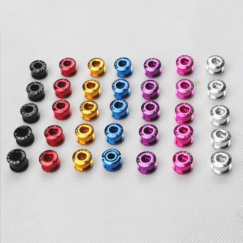 Bike Chainring Bolts Set - Alloy 6.5mm/8.5mm for Single, Double & Triple Speed