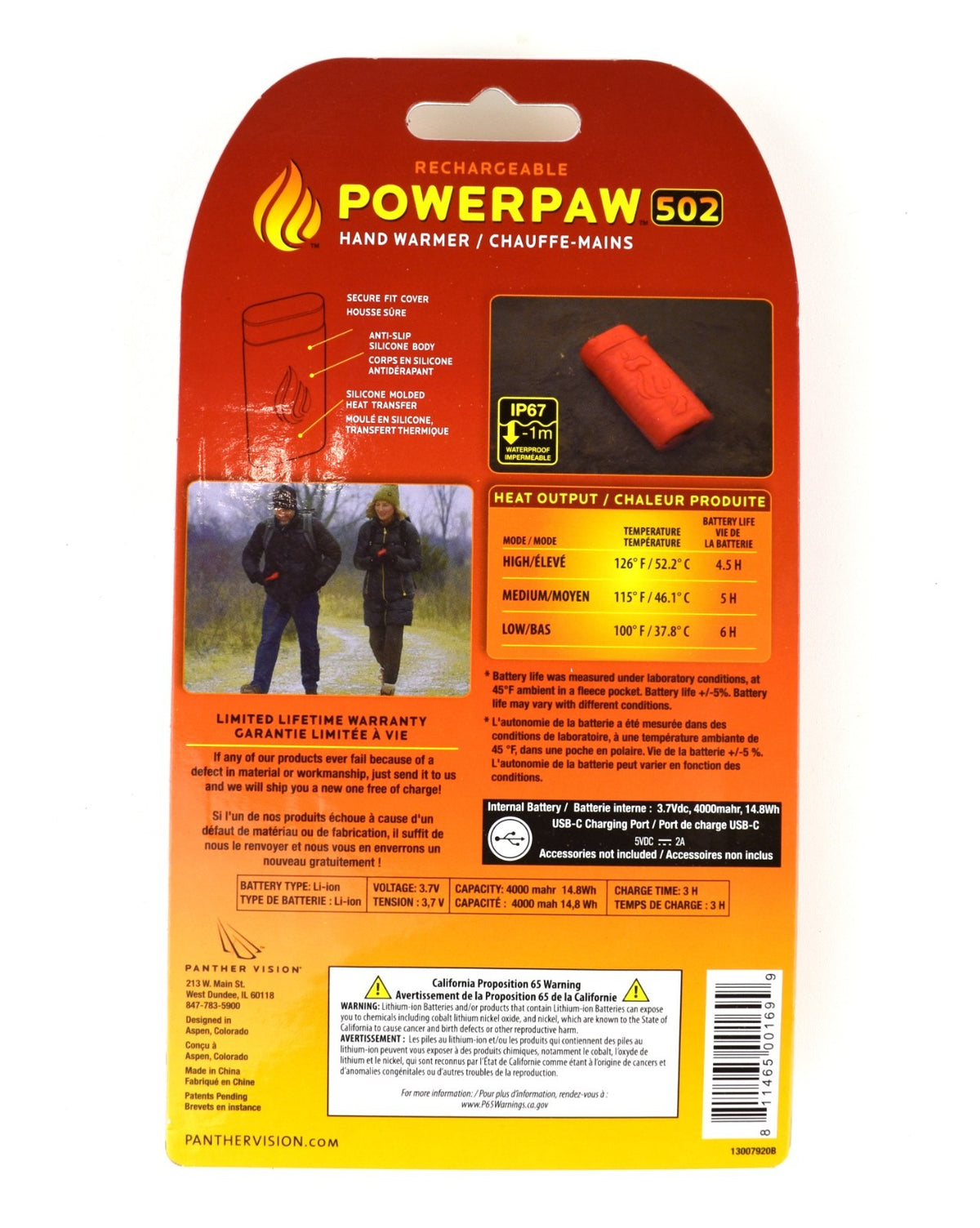 Rechargeable Hand Warmer with 3 Heat Settings & 6-Hour Battery Life
