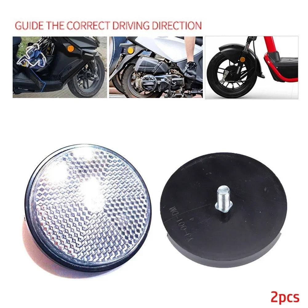 Universal Circular Safety Reflectors for Motorcycle ATV Truck - Bolt-On, High Visibility, Weatherproof