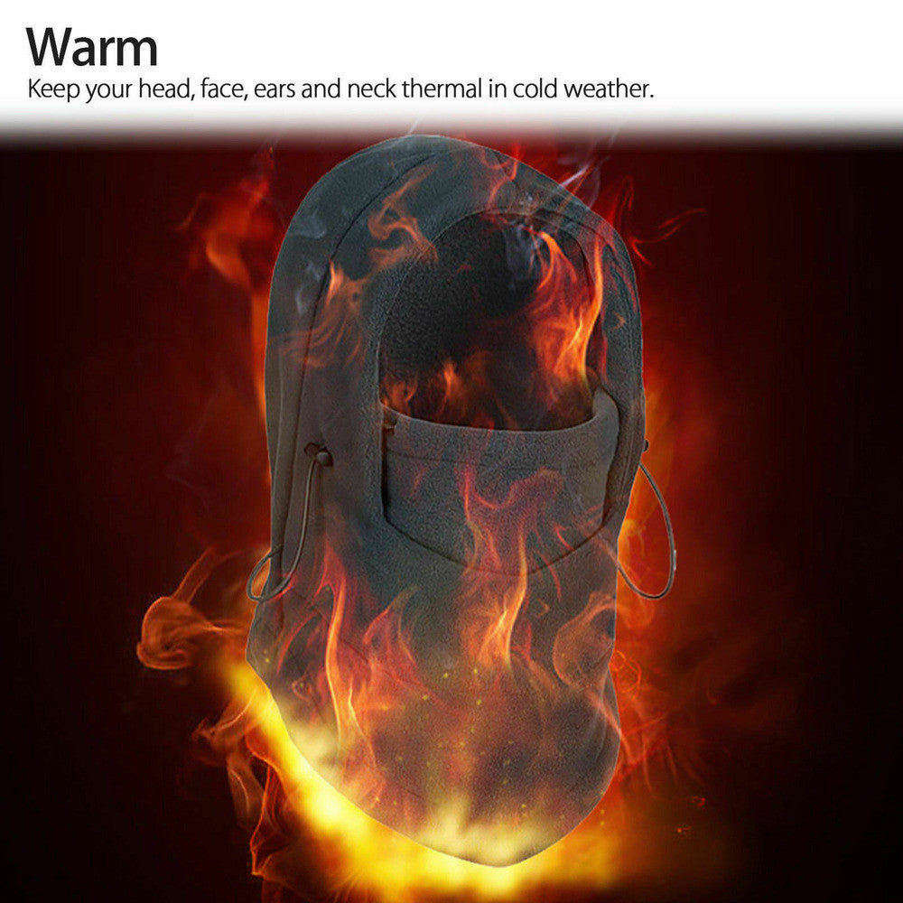 Winter Windproof Fleece Neck Warmer Balaclava Hood for Skiing & Snowboarding