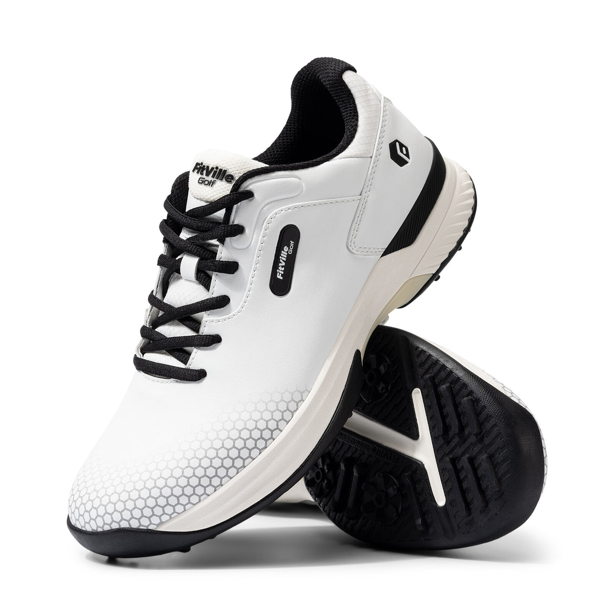 Men's Golf Shoes Spiked Outdoor Waterproof Wide & Extra Wide Fit