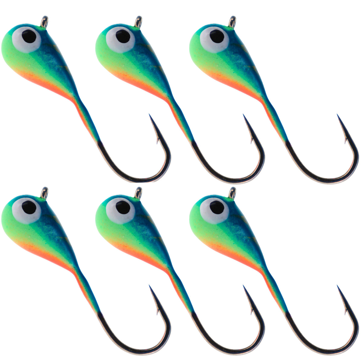 Ice Fishing Jigs Tungsten Lures for Panfish Crappie Perch Glow-Effect