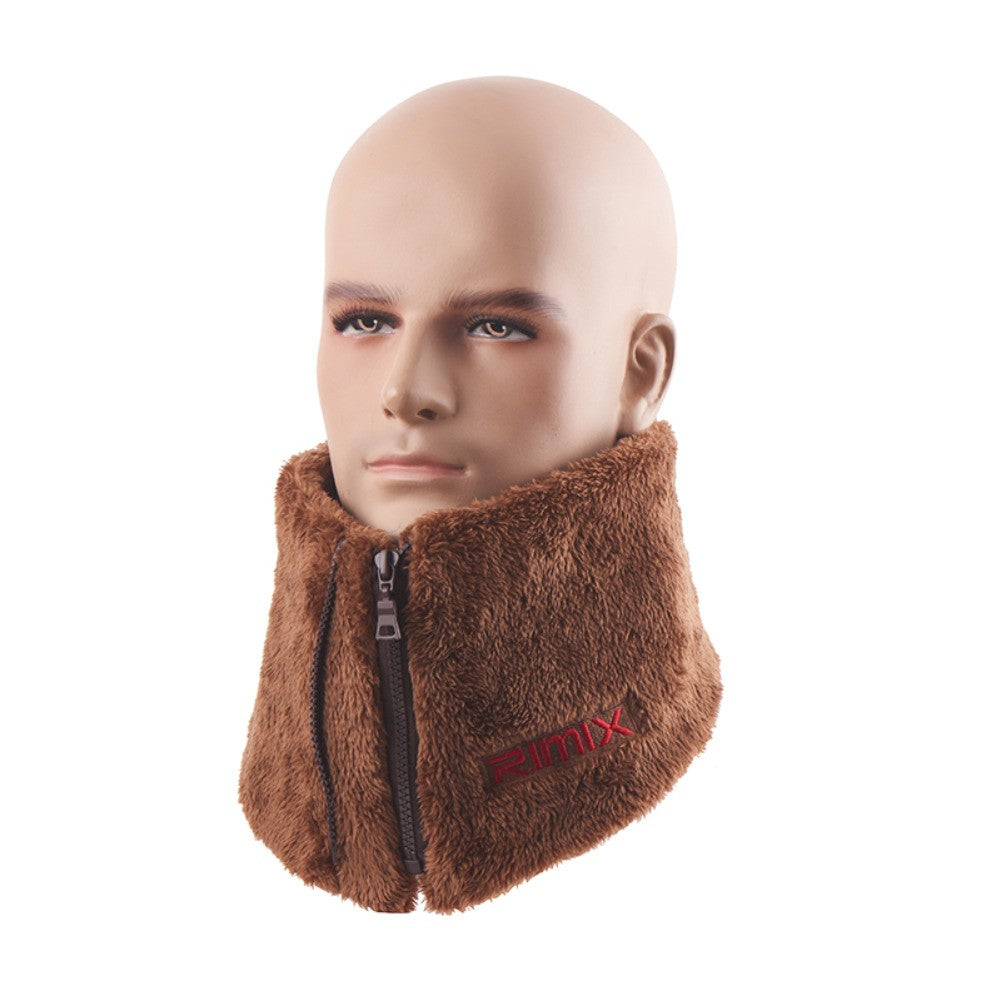 Winter Neck Warmer Gaiter with Zipper for Outdoor Ski Cycling Fleece Collar